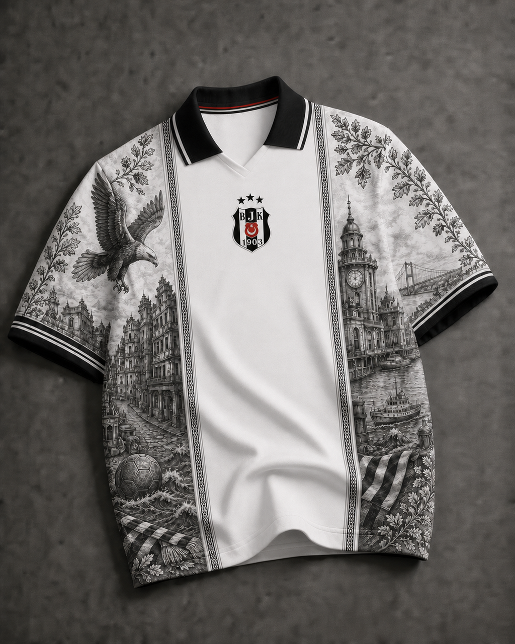 Beşiktaş Premium Seri Polo Yaka Tişört M02 [Ön Sipariş]