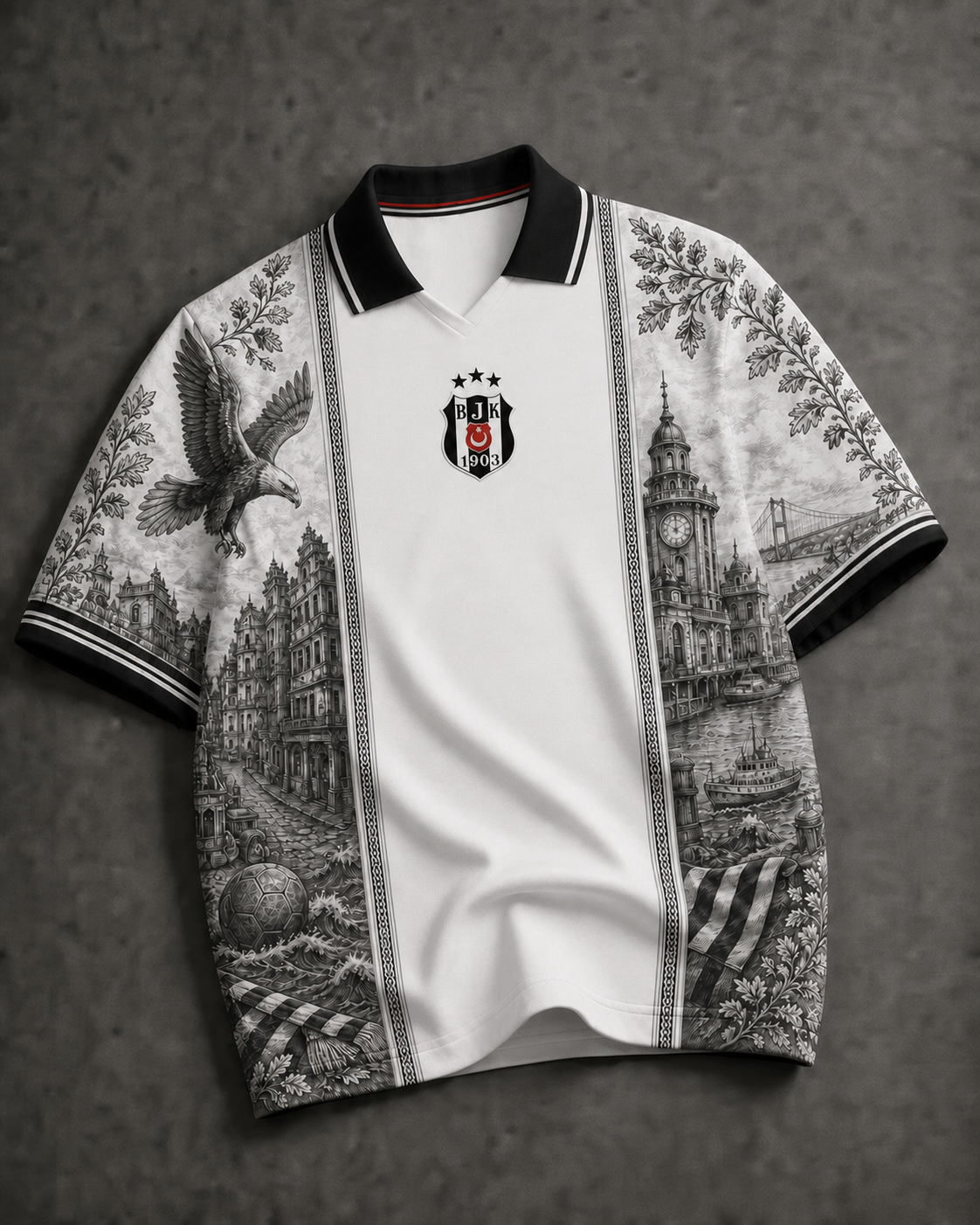 Beşiktaş Premium Seri Polo Yaka Tişört M02 [Ön Sipariş]