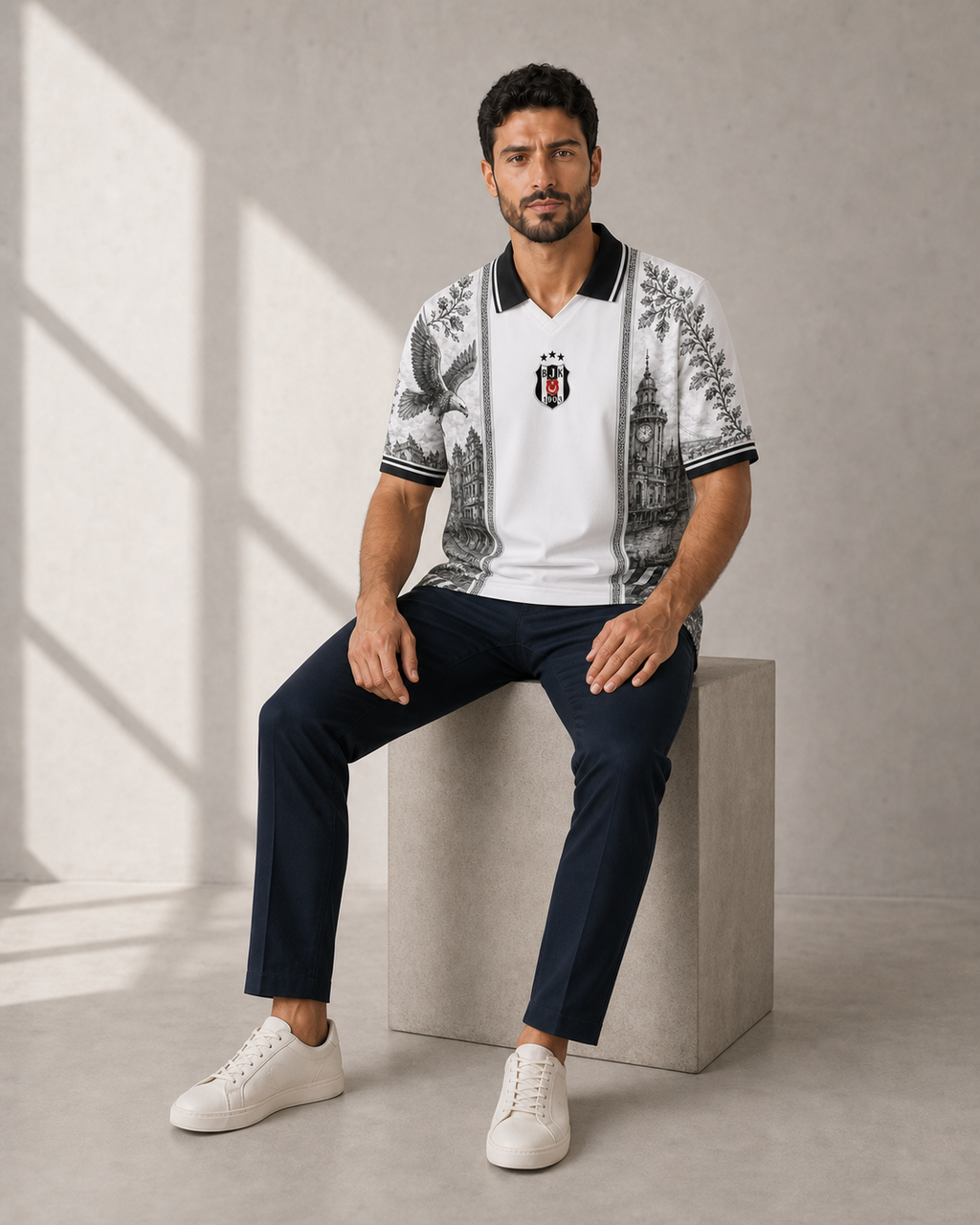 Beşiktaş Premium Seri Polo Yaka Tişört M02 [Ön Sipariş]