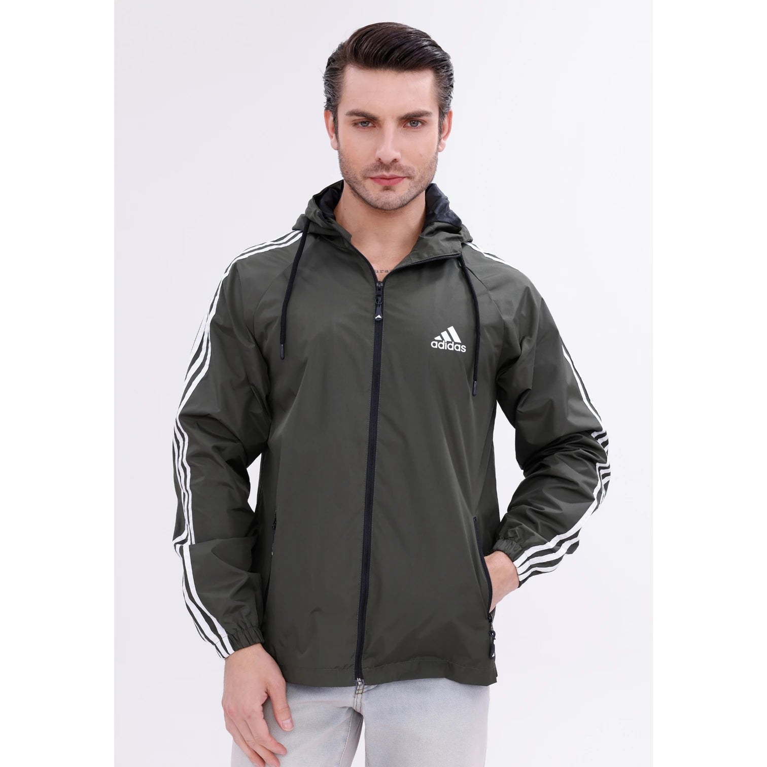 Adidas Koyu Gri Astarlı Yağmurluk