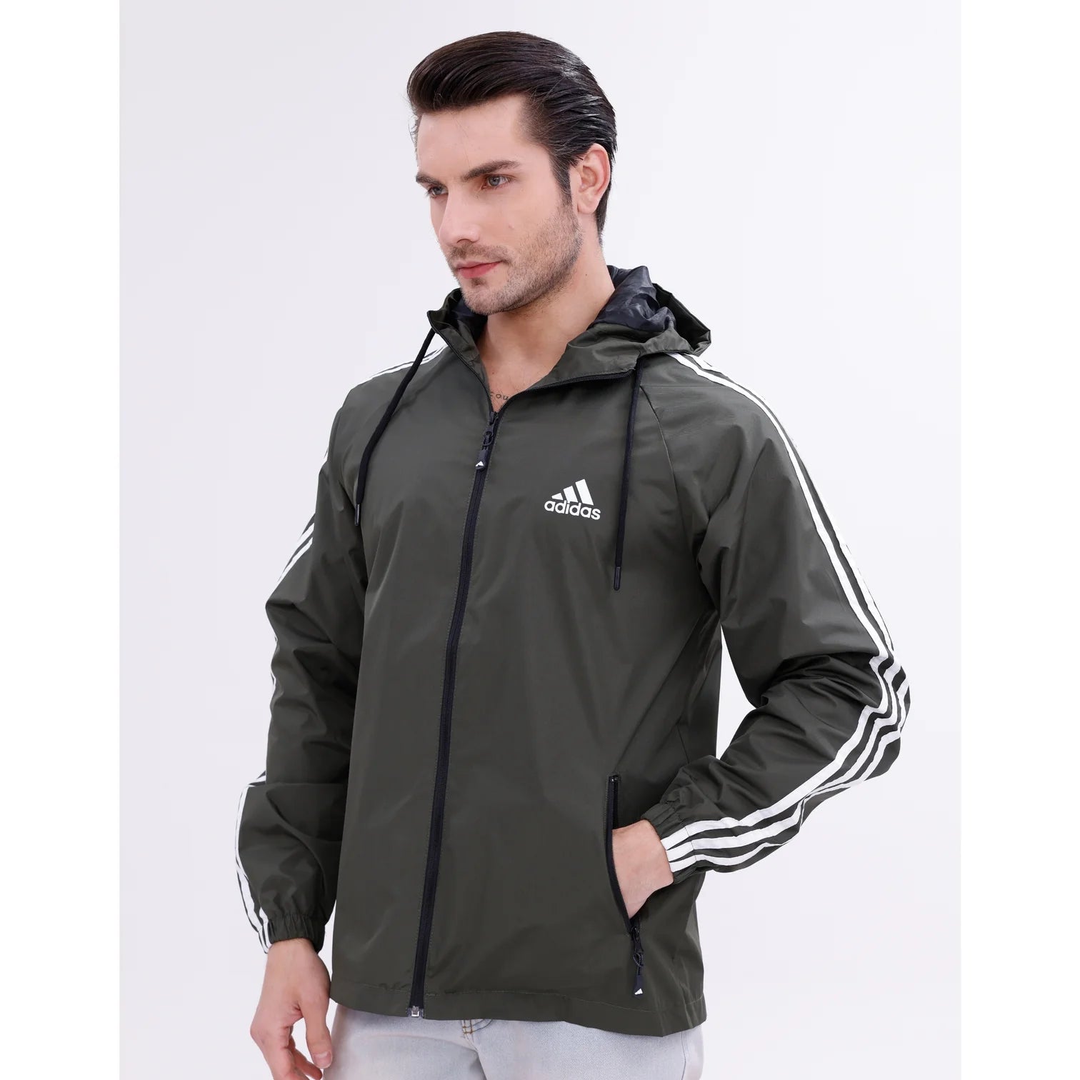 Adidas Koyu Gri Astarlı Yağmurluk