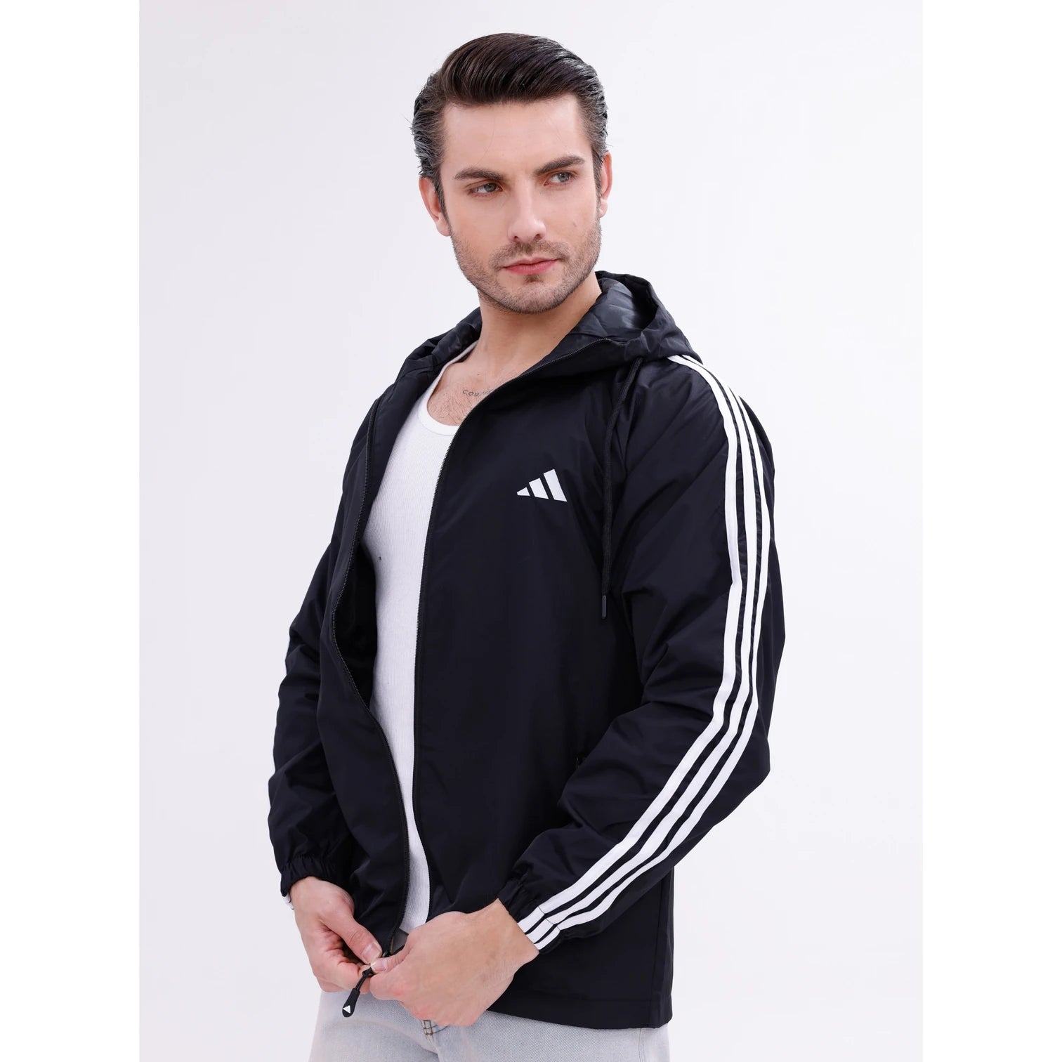 Adidas Siyah Astarlı Yağmurluk