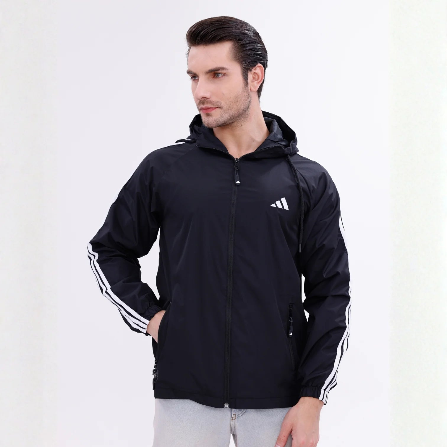 Adidas Siyah Astarlı Yağmurluk