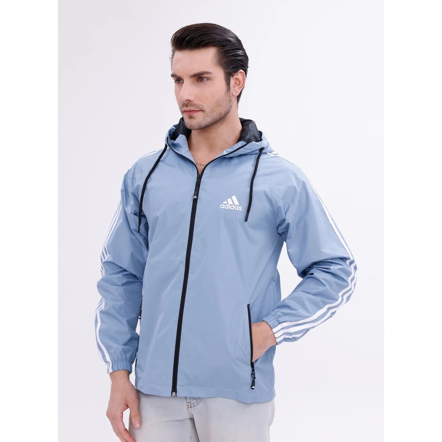 Adidas Açık Mavi Astarlı Yağmurluk