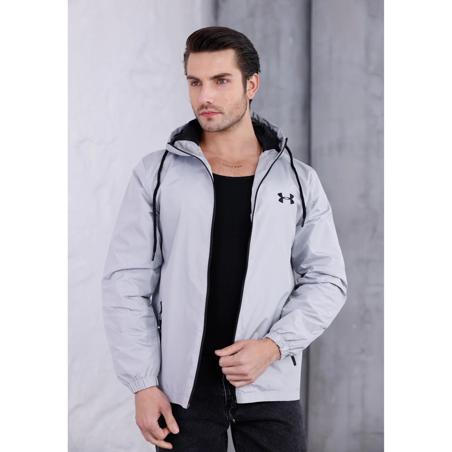 Under Armour Gri Astarlı Yağmurluk