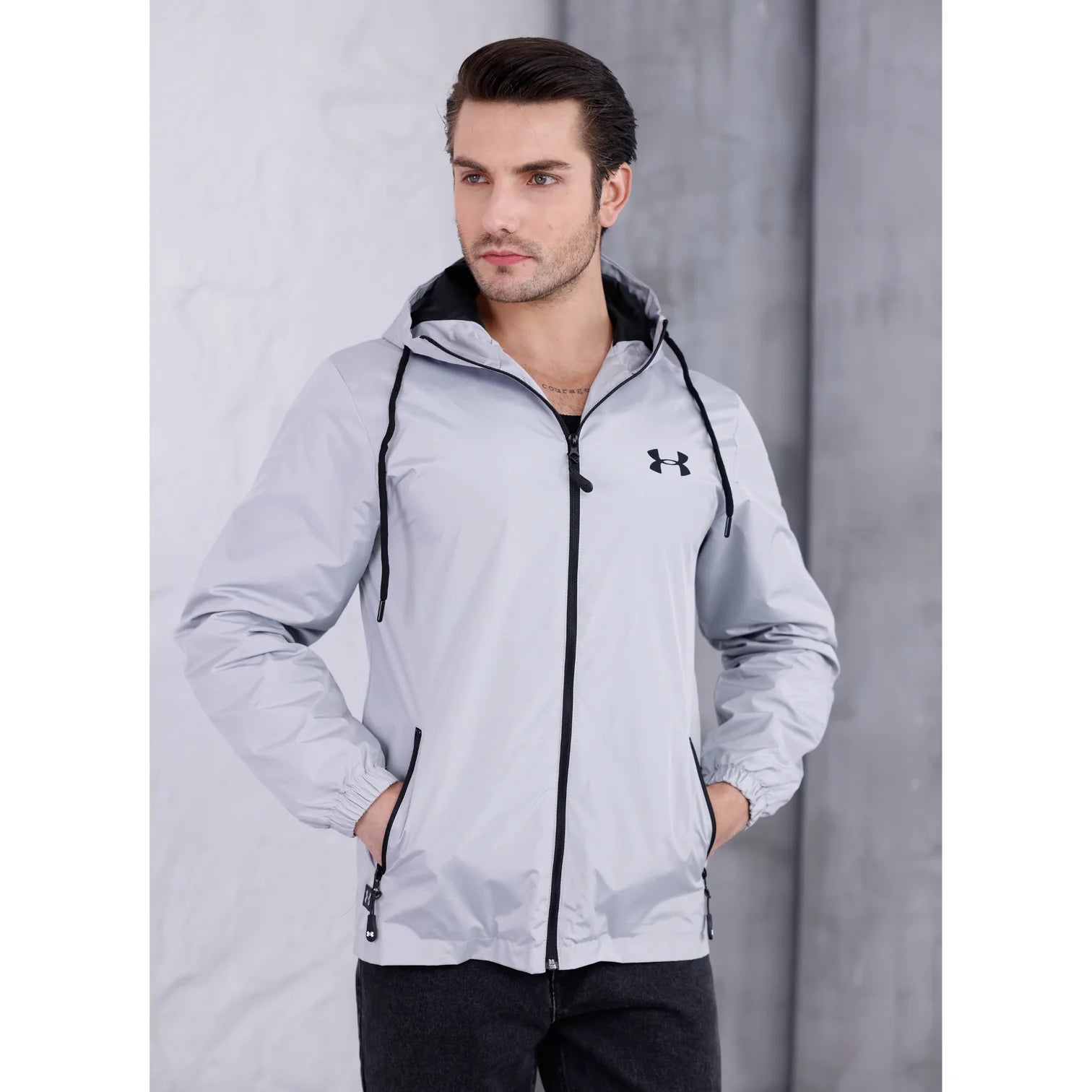 Under Armour Gri Astarlı Yağmurluk